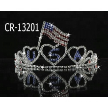 Heart Small Patriotic Flag Pageant Crown Tiara For Girl